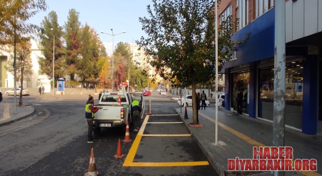 Trafik Güvenliği İçin Yol Çizgisi Yapıldı