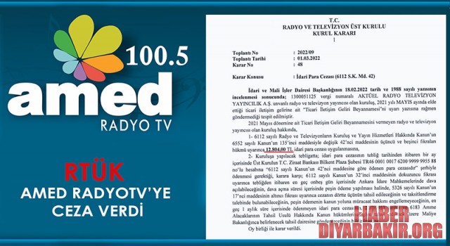 RTÜK'ten Amed Radyo Tv'ye Ceza!