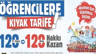 Öğrencilere Abonman Kart Uygulaması Başladı